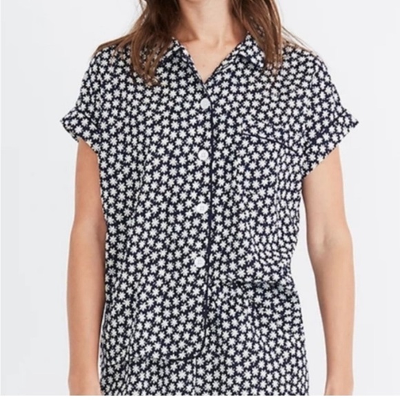 Madewell Bedtime Pajama Top in Mini Daisy - Picture 1 of 8